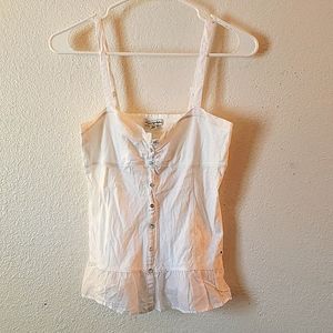 American Eagle White Button-up Cami Size Medium
